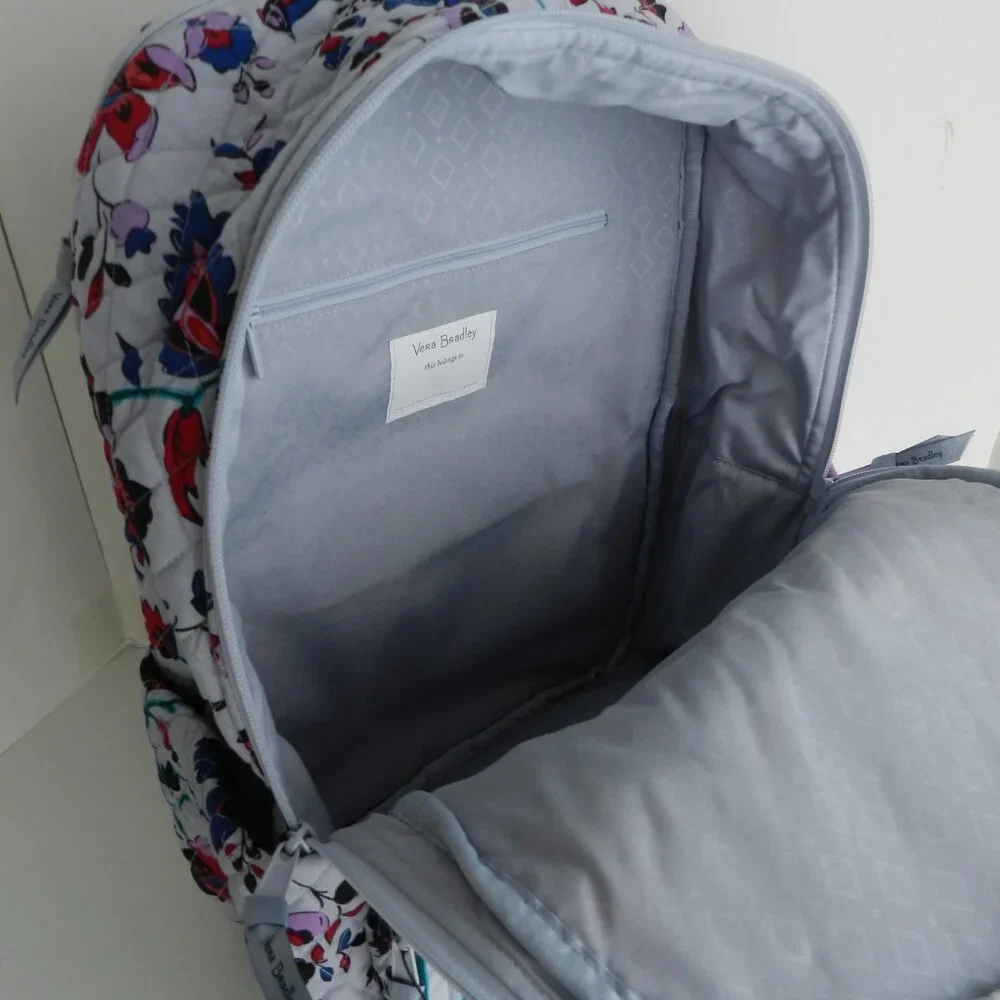 Vera Bradley Essential LARGE Backpack Laptop Backpack in Vineyard Floral